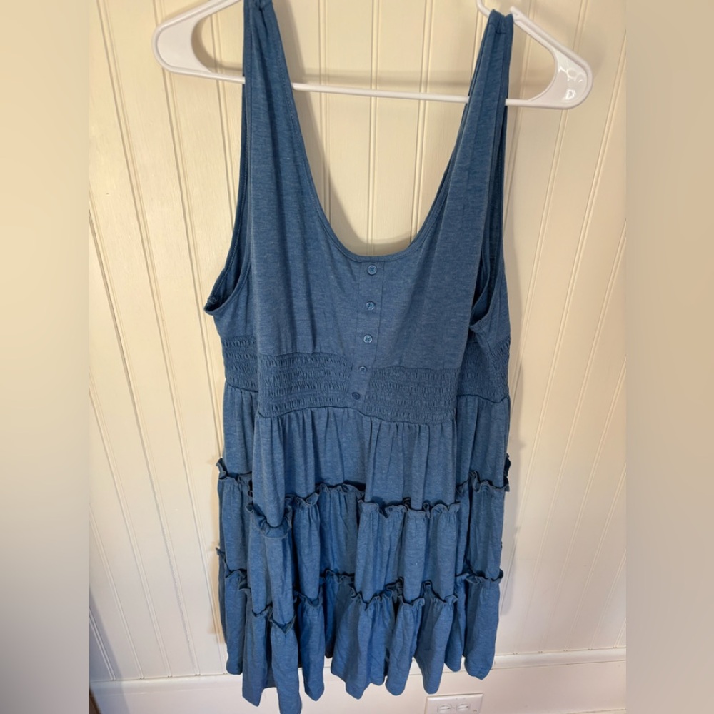New in Packaging Blue Sleeveless Tiered Dress